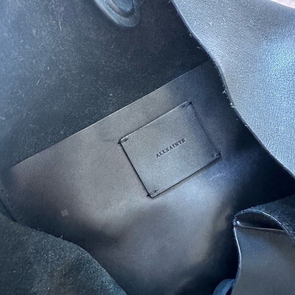 All Saints paradise black leather north south tote bag - Picture 4 of 7